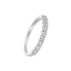 0.50 Carat 9-Stone Natural Diamond Ring G SI 14 Karat White Gold