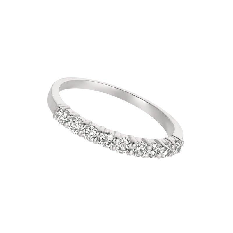 For Sale:  0.50 Carat 9-Stone Natural Diamond Ring G SI 14 Karat White Gold 3