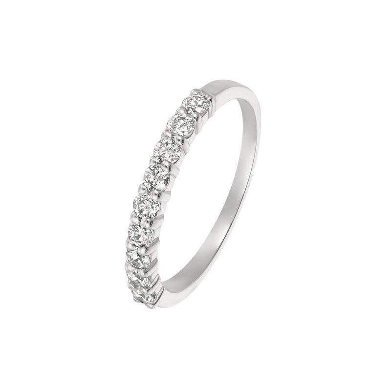 For Sale:  0.50 Carat 9-Stone Natural Diamond Ring G SI 14 Karat White Gold 4