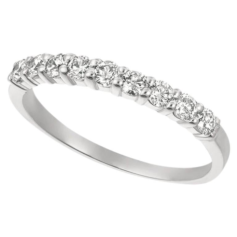 For Sale:  0.50 Carat 9-Stone Natural Diamond Ring G SI 14 Karat White Gold