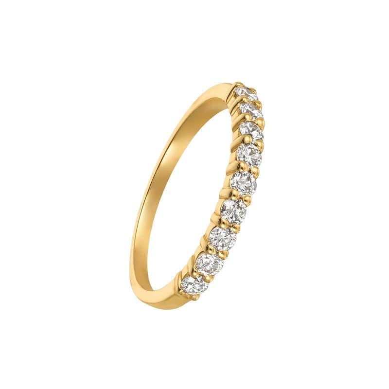 For Sale:  0.50 Carat 9-Stone Natural Diamond Ring G SI 14 Karat Yellow Gold 2