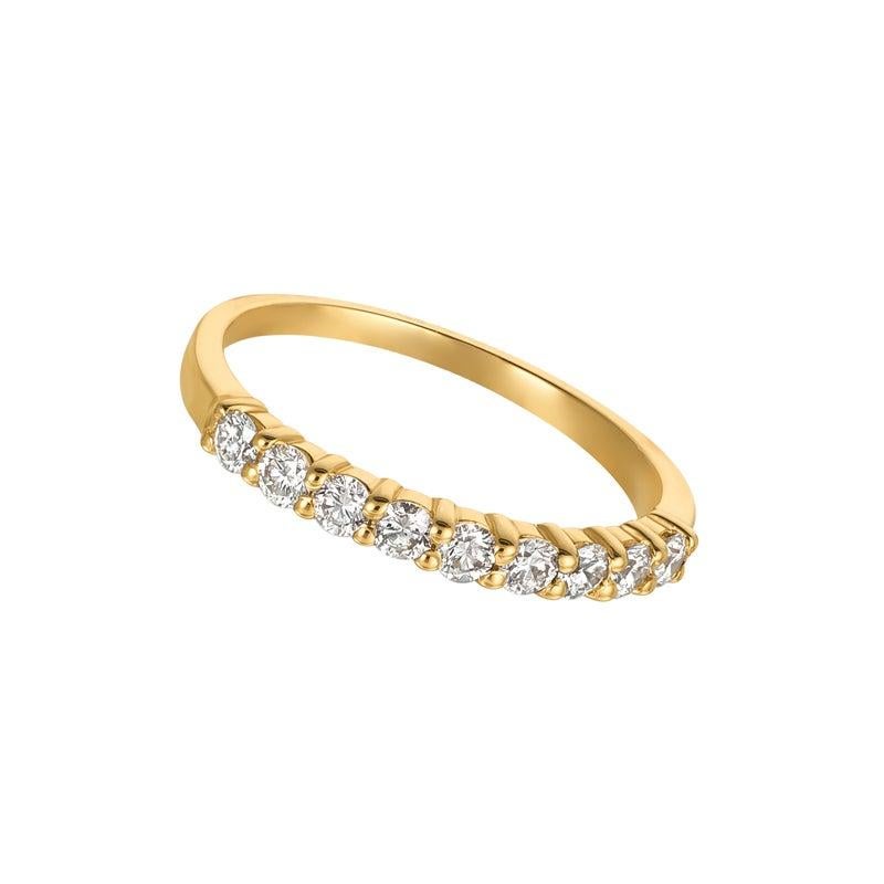 For Sale:  0.50 Carat 9-Stone Natural Diamond Ring G SI 14 Karat Yellow Gold 3