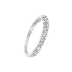 0.50 Carat 9-Stone Natural Diamond Ring G SI 14 Karat White Gold