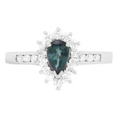 0.50 Carat Natural Alexandrite and Diamond Ring