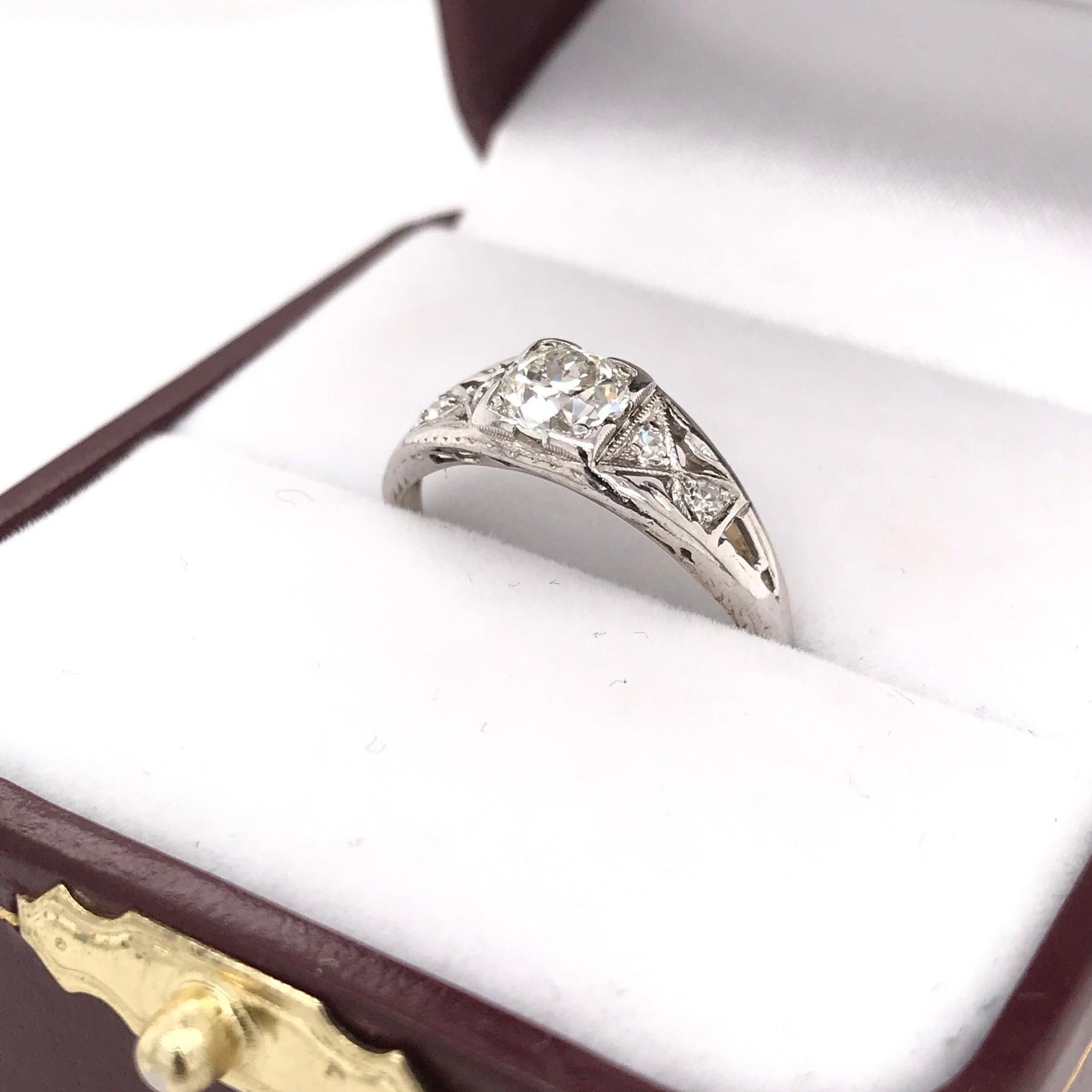 0.50 Carat Art Deco Diamond Ring 1