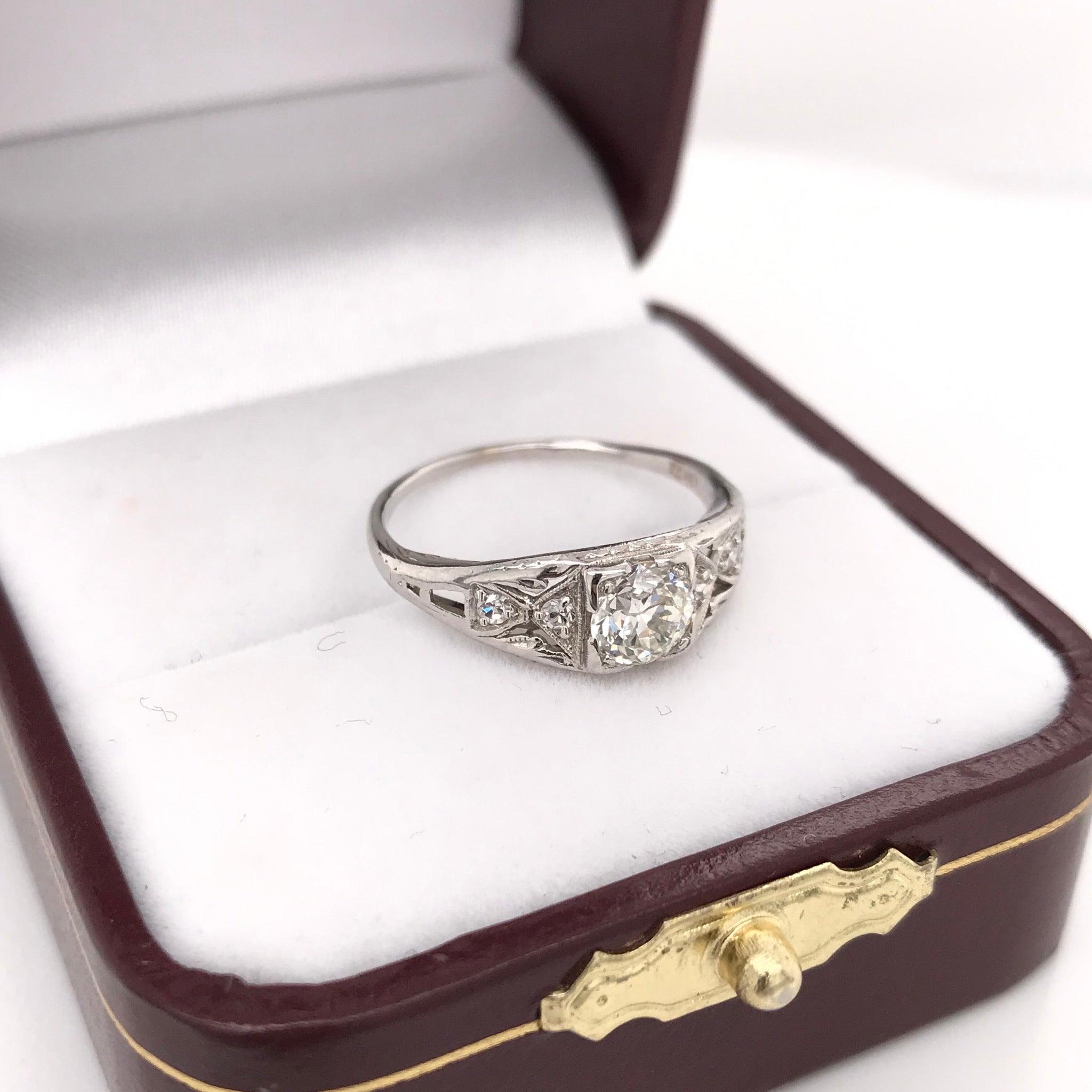 0.50 Carat Art Deco Diamond Ring 4