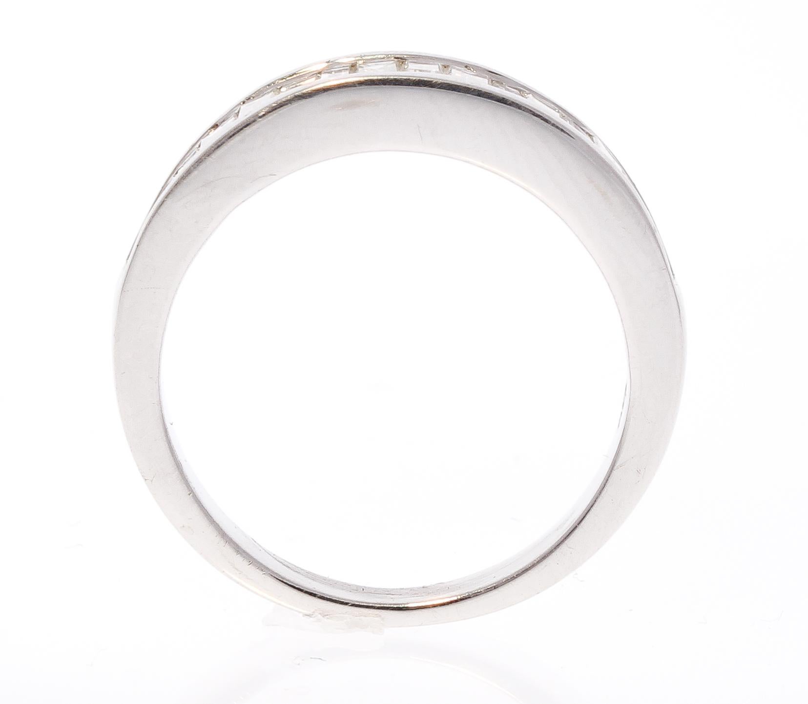 Contemporary 0.50 Carat Baguette Diamond Ring in 14 Karat White Gold