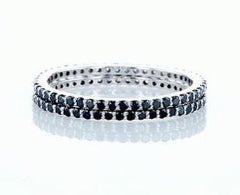 Anillo de diamantes blancos y negros de 0,50 quilates, oro blanco de 14 quilates