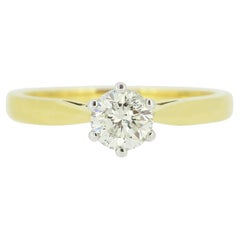 0.50 Carat Brilliant Cut Diamond Solitaire Engagement Ring
