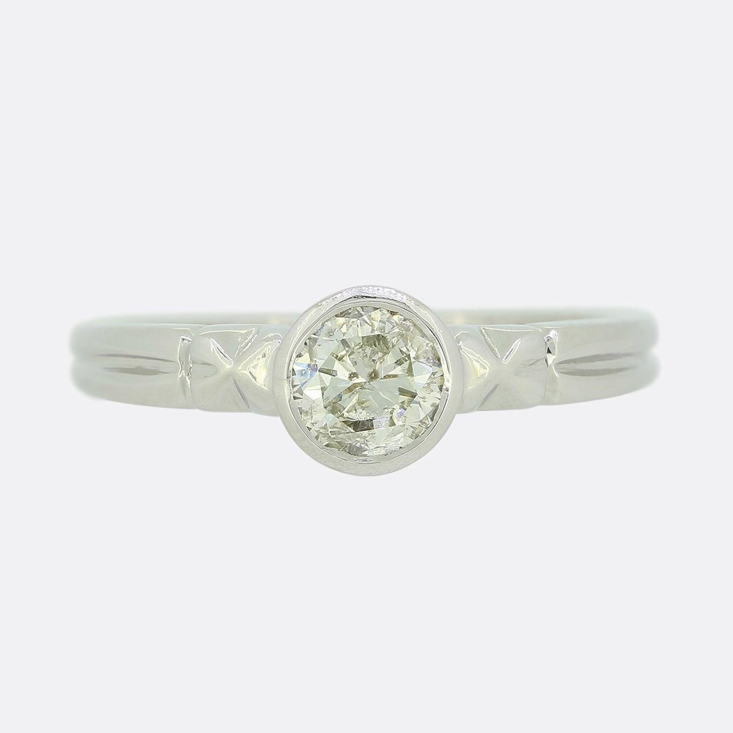 Women's 0.50 Carat Brilliant Cut Diamond Solitaire Ring For Sale