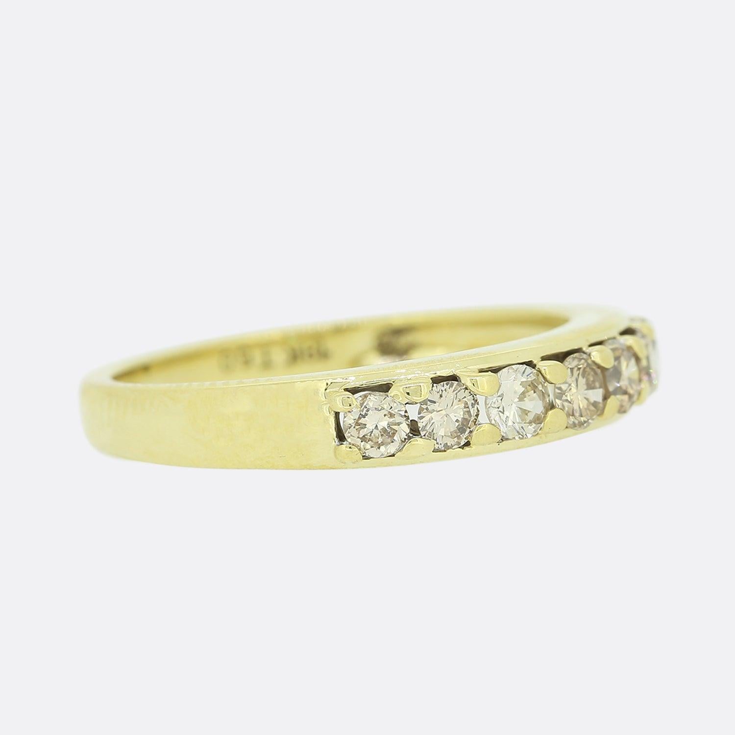 Brilliant Cut 0.50 Carat Cognac Diamond Seven Stone Ring For Sale