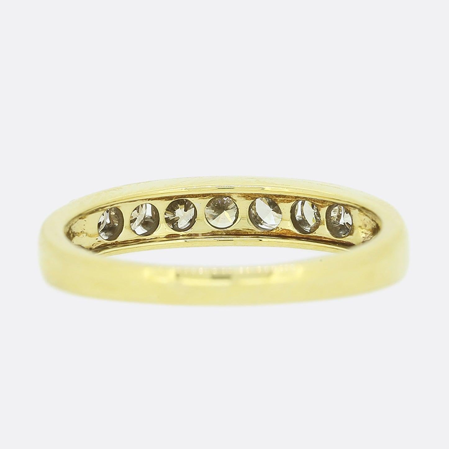 0.50 Carat Cognac Diamond Seven Stone Ring In Good Condition For Sale In London, GB