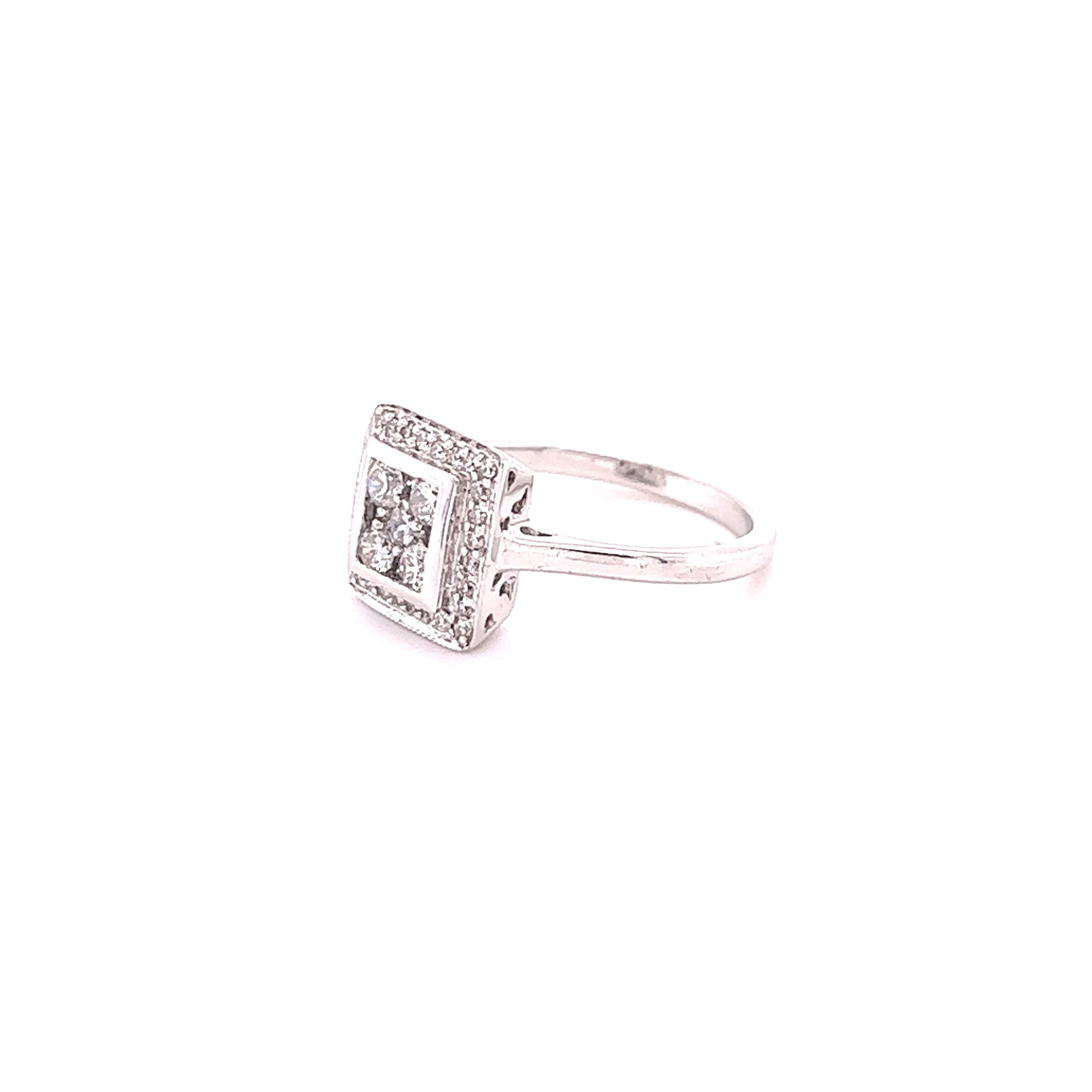 Contemporary 0.50 Carat Diamond White Gold Ring For Sale