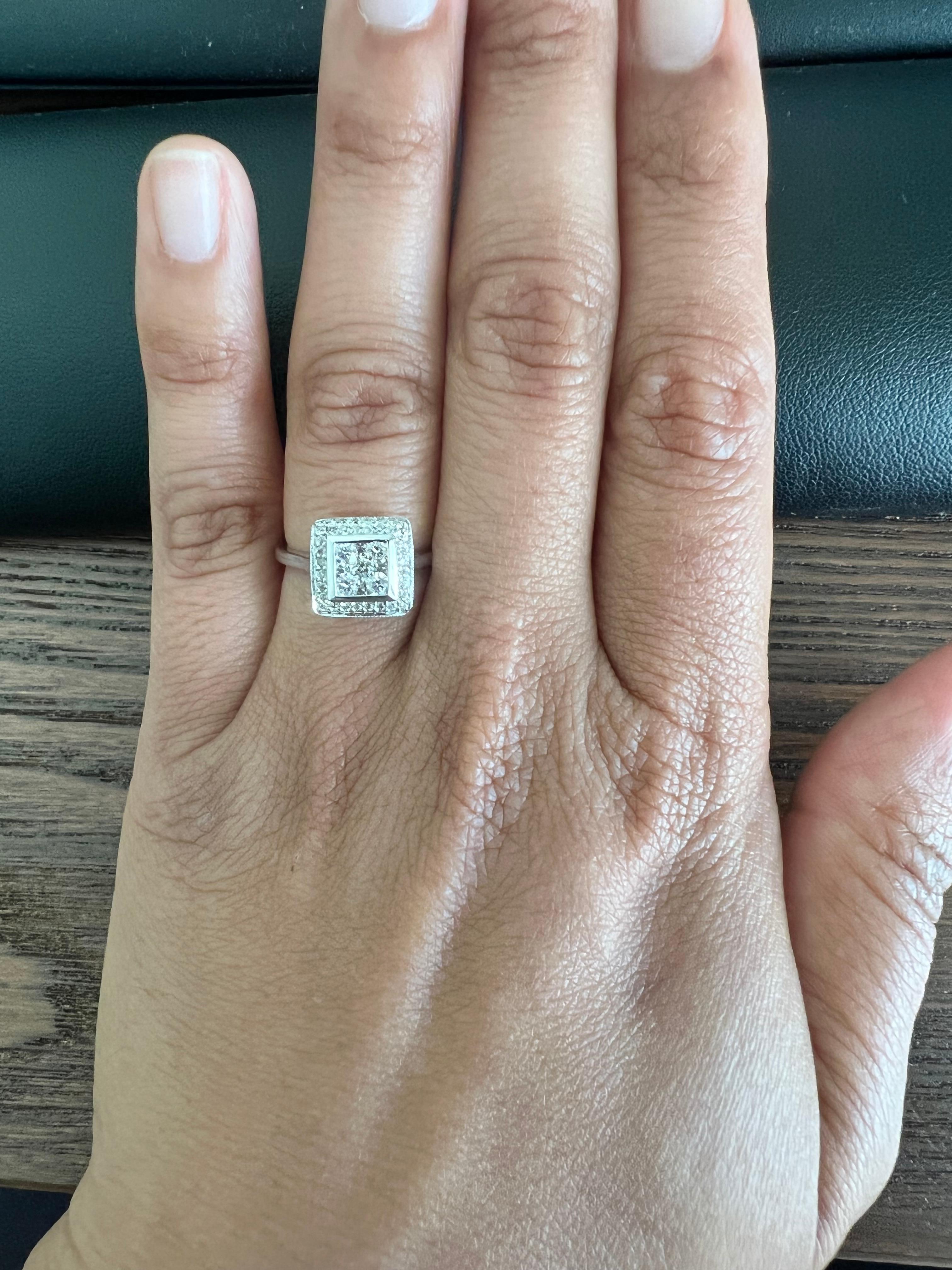 0,50 Karat Diamant-Ring aus Weißgold (Rundschliff) im Angebot