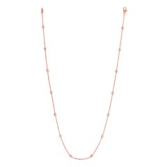 0.50 Carat Diamond by The Yard Necklace G SI 14 Karat Rose Gold 14 Stones
