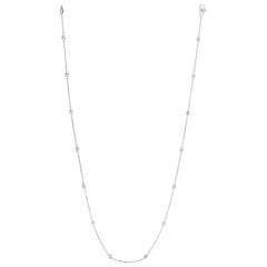 0.50 Carat Diamond by The Yard Necklace G SI 14 Karat White Gold 14 Stones