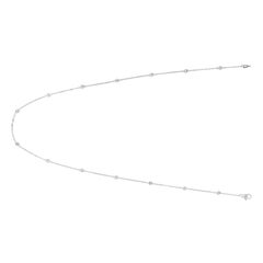 0.50 Carat Diamond Bezel Necklace G SI 14 Karat White Gold 14 Stones