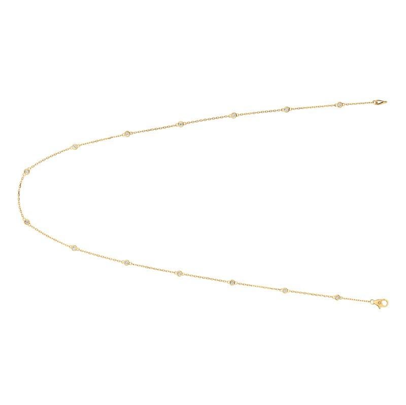 
0.50 Carat Diamond by the Yard Necklace G SI 14K Yellow Gold 14 stones 18 inches

    100% Natural Diamonds, Not Enhanced in any way Round Cut Diamond by the Yard Necklace  
    0.50CT
    G-H 
    SI  
    14K Yellow Gold, Bezel style 
    18