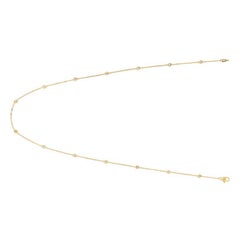 0.50 Carat Bezel Necklace G SI 14 Karat Yellow Gold 14 Stones