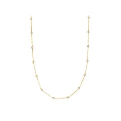 0.50 Carat Diamond by the Yard Paper Clip Necklace 14k Yellow Gold