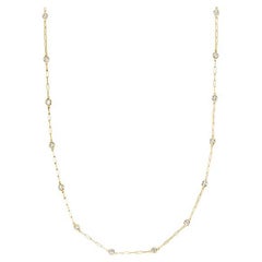 0.50 Carat Diamond by the Yard Paper Clip Necklace 14k Yellow Gold
