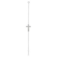 Pulsera Cruz Diamante 0,50 Quilates G SI Oro Blanco 14K