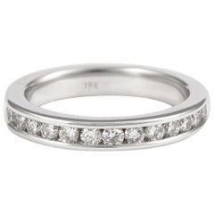 0.50 Carat Diamond Eternity Band Channel Set 18 Karat White Gold Half Band