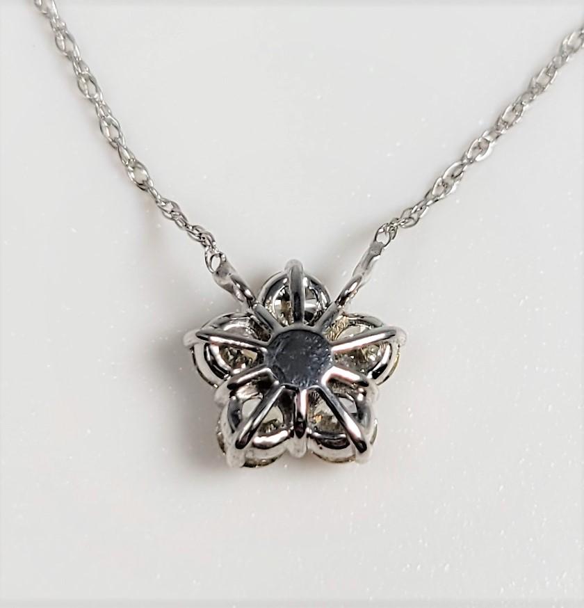 Women's or Men's 0.50 Carat Diamond Flower Necklace For Sale