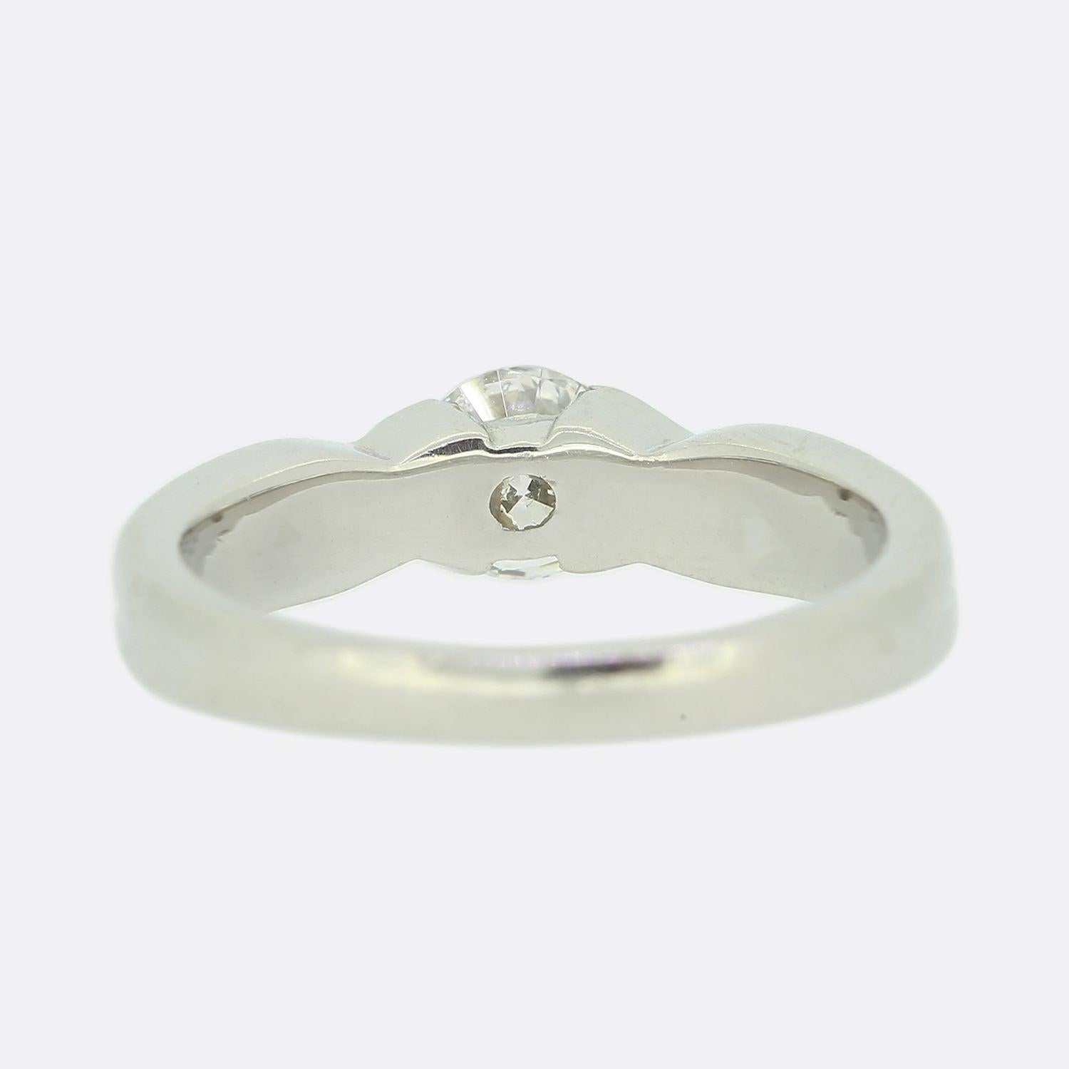 Brilliant Cut 0.50 Carat Diamond Solitaire Engagement Ring For Sale