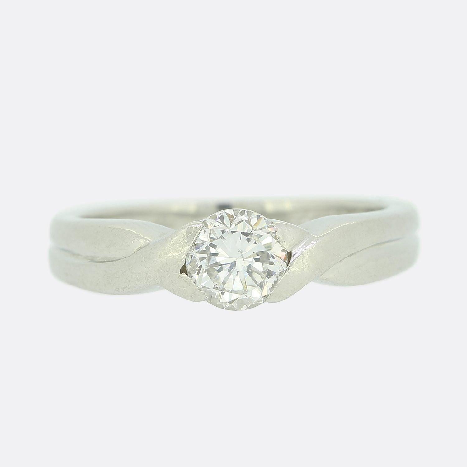0.50 Carat Diamond Solitaire Engagement Ring In Good Condition For Sale In London, GB