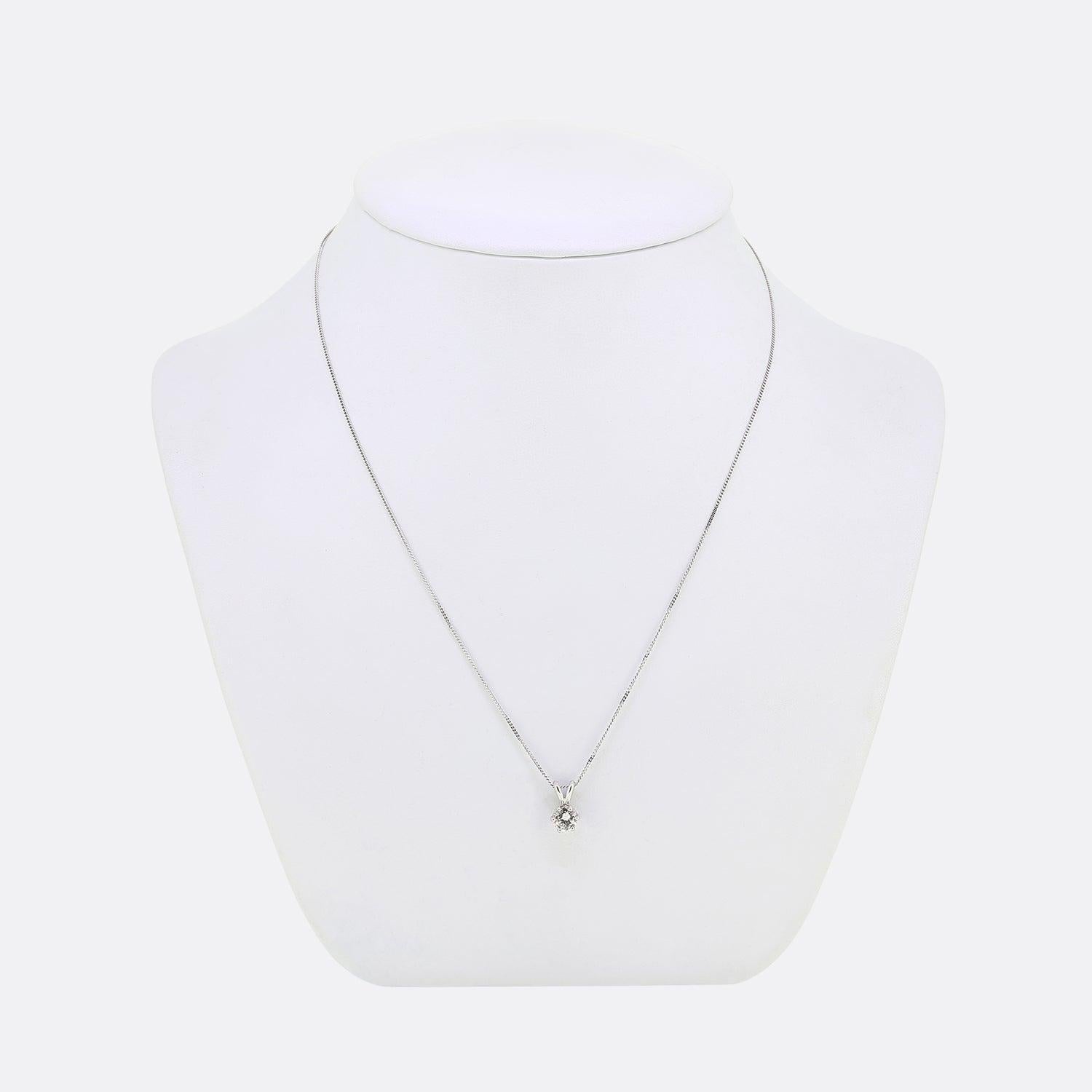 Brilliant Cut 0.50 Carat Diamond Solitaire Pendant Necklace For Sale