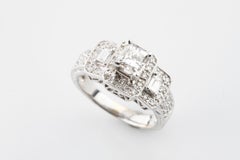 0,50 Karat Diamant Solitär Dreistein-Ring aus Weißgold