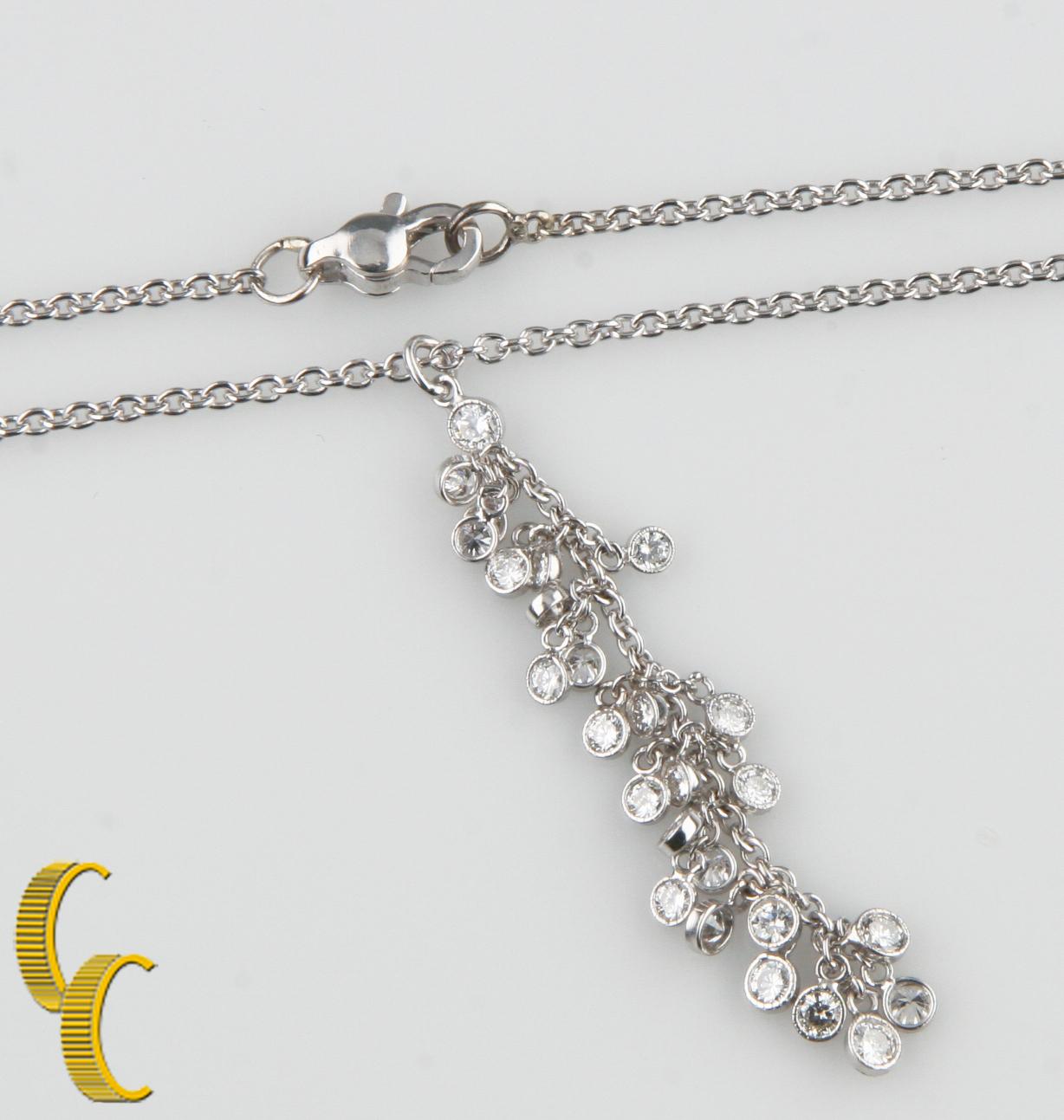 0,50 Karat Diamant Quaste Choker-Halskette aus Weißgold (Moderne) im Angebot