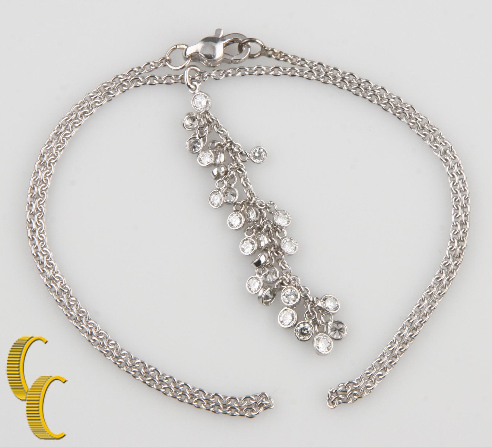 Modern 0.50 Carat Diamond Tassel Choker Necklace in White Gold For Sale