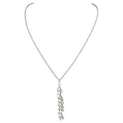 0.50 Carat Diamond Tassel Choker Necklace in White Gold