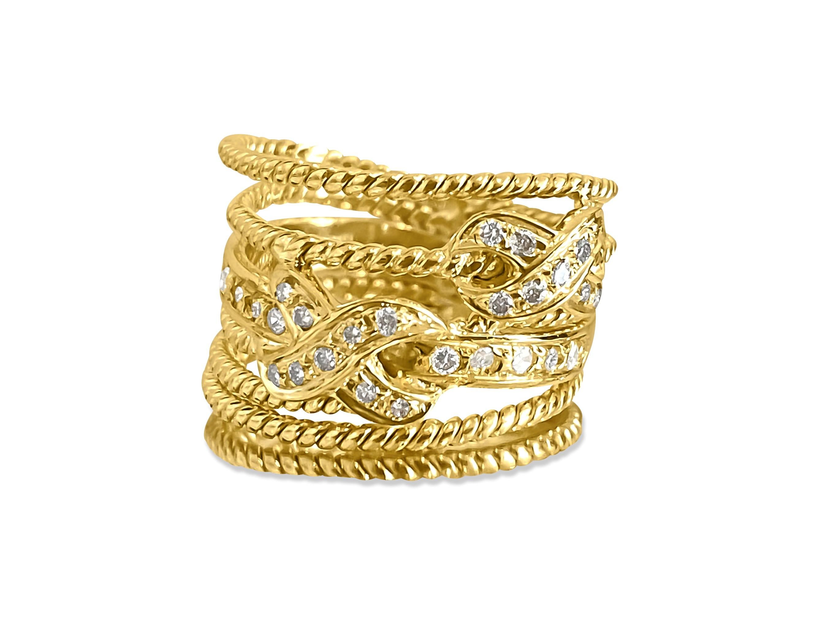 Edwardian 0.50 Carat Diamond Yellow Gold Modern Engagement Band For Sale