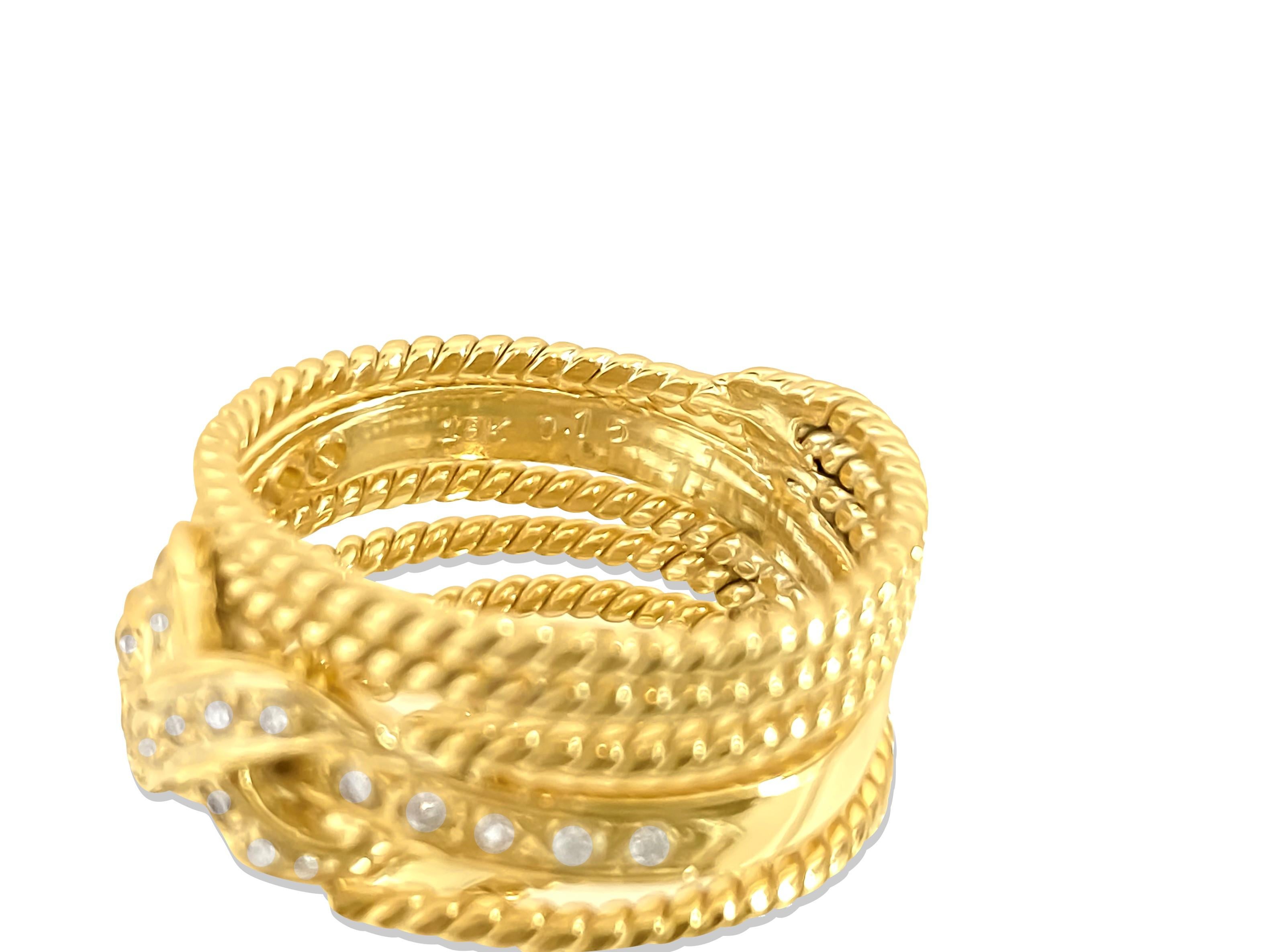 Brilliant Cut 0.50 Carat Diamond Yellow Gold Modern Engagement Band For Sale