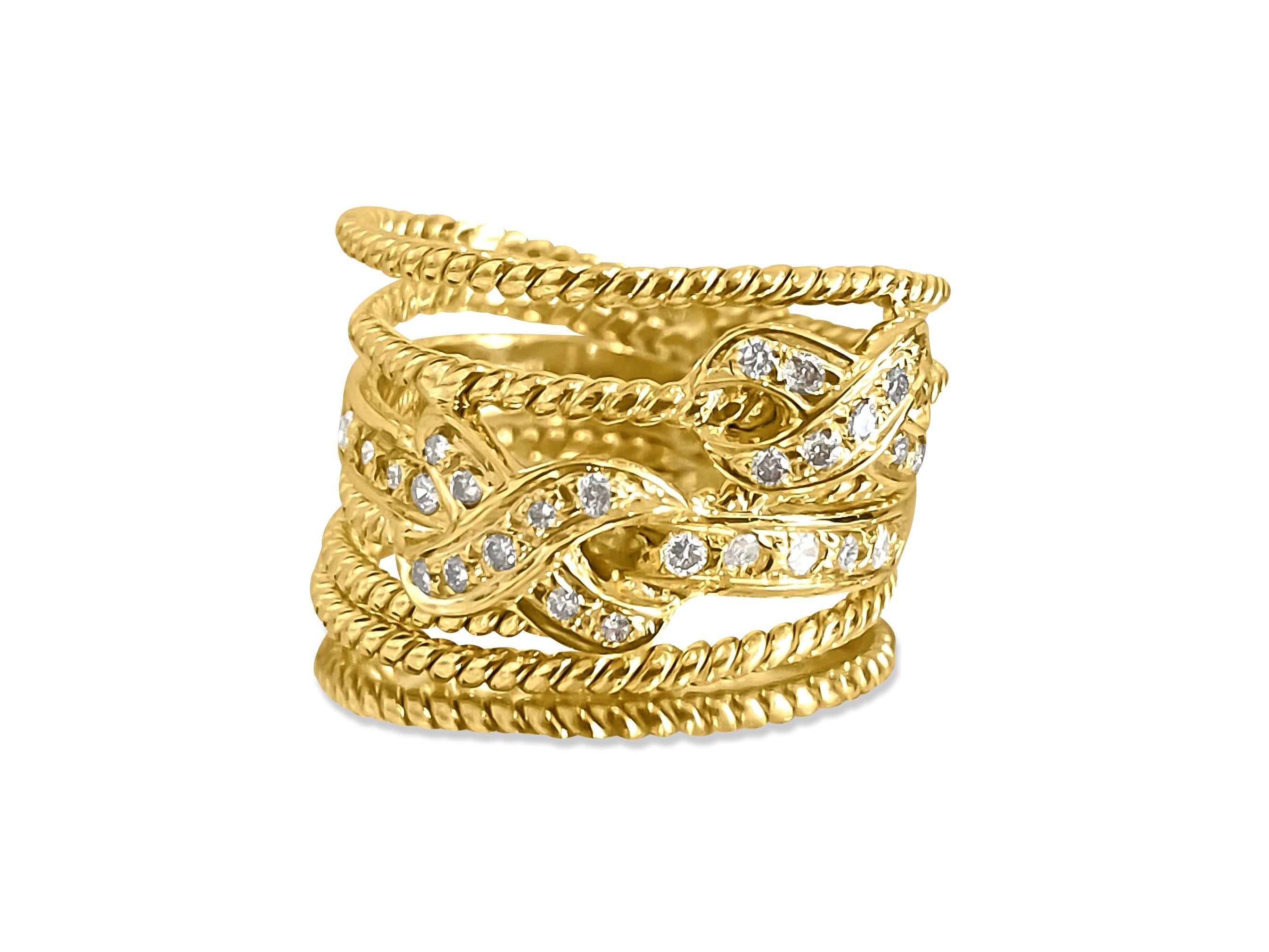 0,50 Karat Diamant Gelbgold Moderner Verlobungsring im Zustand „Hervorragend“ im Angebot in Miami, FL