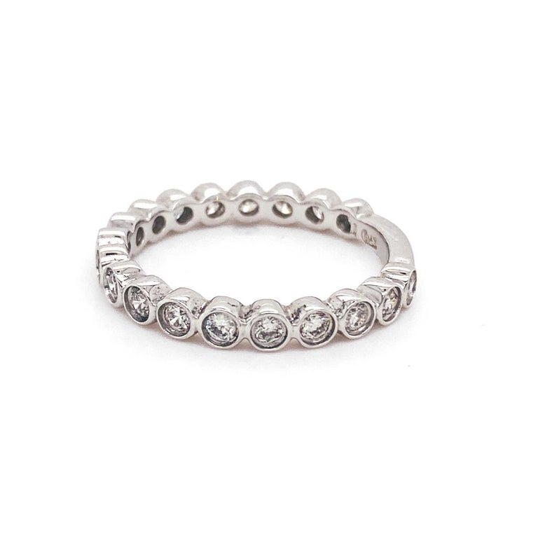 0.50 Carat Diamonds in Bezels, 14 Karat White Gold, Three-Fourths ...