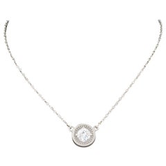 0.50 Carat Elegant Platinum Round Diamond Solitaire Pendant Necklace