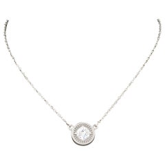0.50 Carat Elegant Platinum Round Diamond Solitaire Pendant Necklace