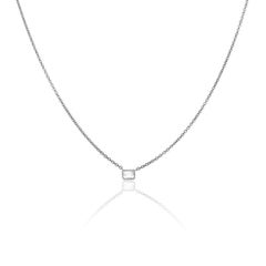 0.50 Carat Emerald Cut Bezel Set Diamond Necklace