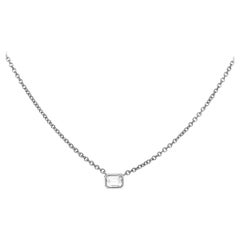 0.50 Carat Emerald Cut Bezel Set Diamond Necklace