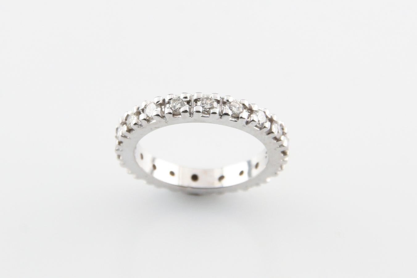 Modern 0.50 Carat Eternity Band in White Gold For Sale