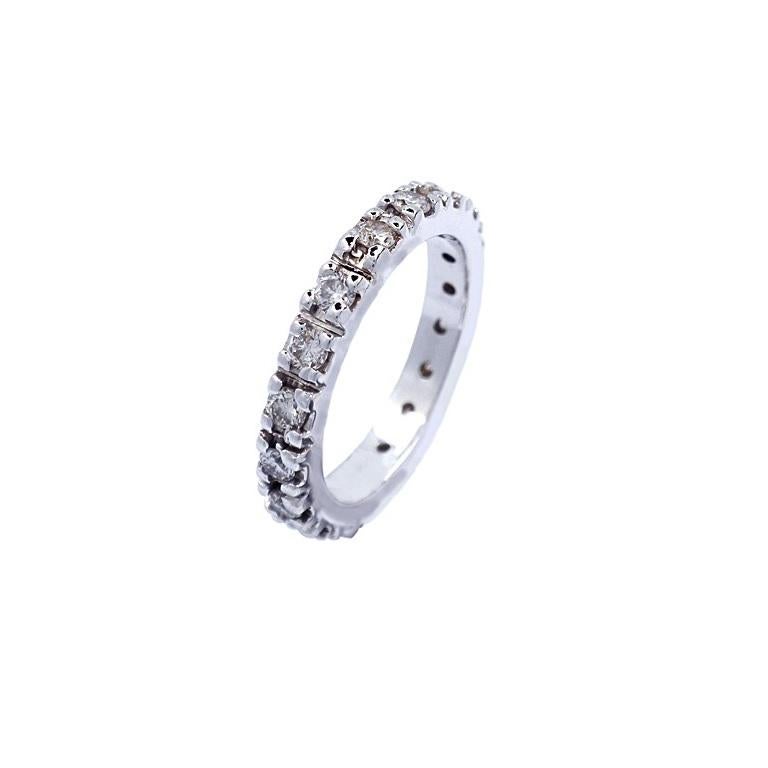 Round Cut 0.50 Carat Eternity Band in White Gold For Sale
