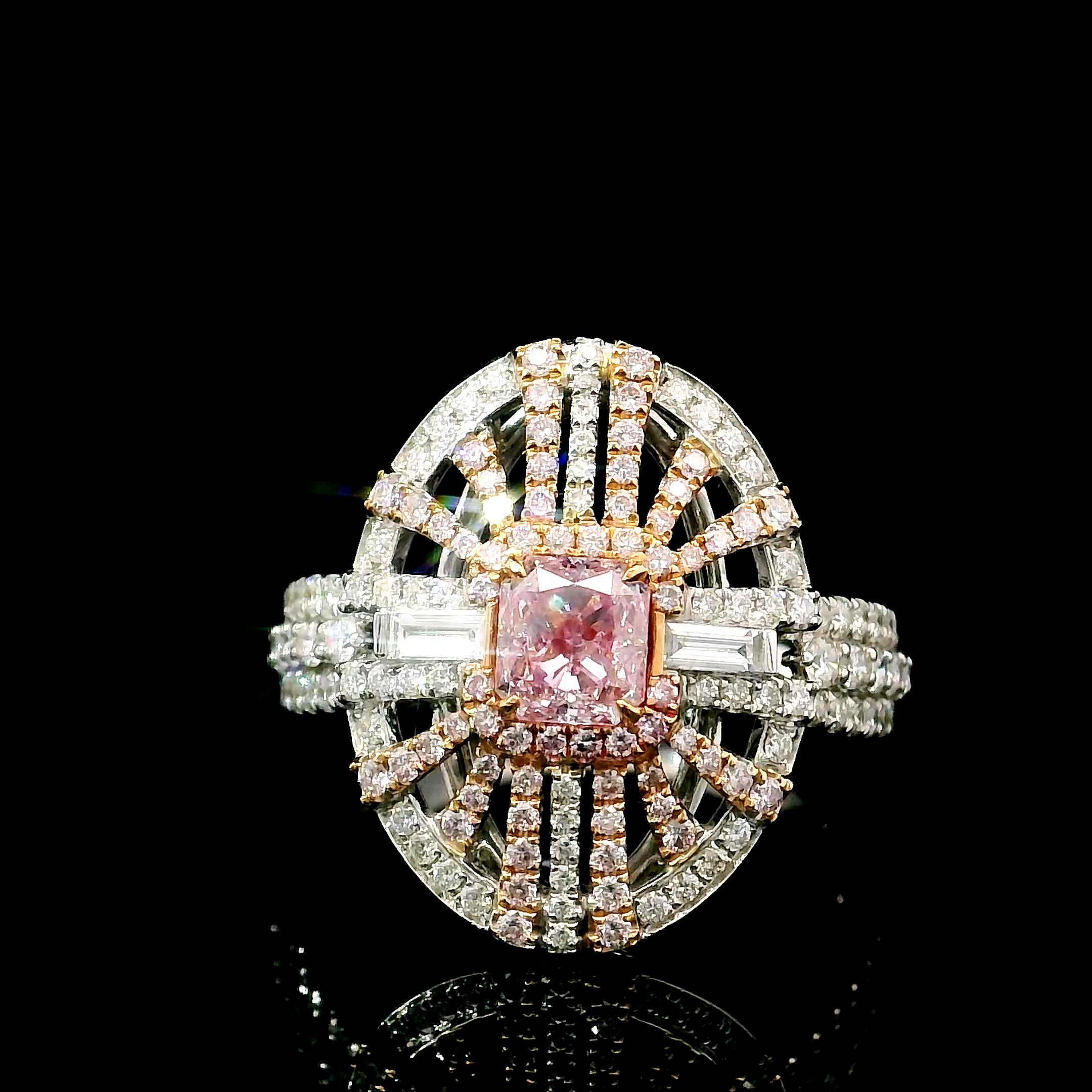 0,50 Karat Pink Diamond Ring VS2 Reinheit GIA zertifiziert für Damen oder Herren im Angebot
