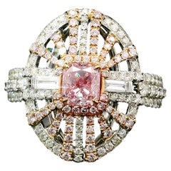 0.50 Carat Faint Pink Diamond Ring VS2 Clarity GIA Certified