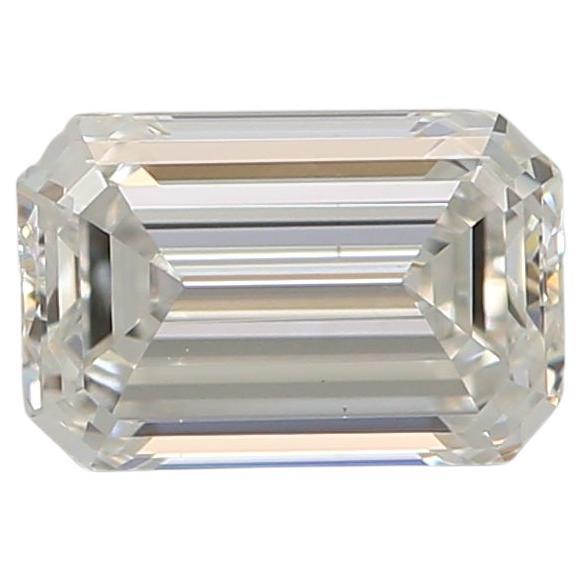 0.50 Carat Faint  Yellow Green, Emerald cut diamond VS2 Clarity GIA Certified For Sale