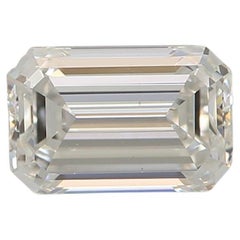 0,50 Carat Faible  Vert jaune, diamant de taille émeraude VS2 Clarté certifiée GIA