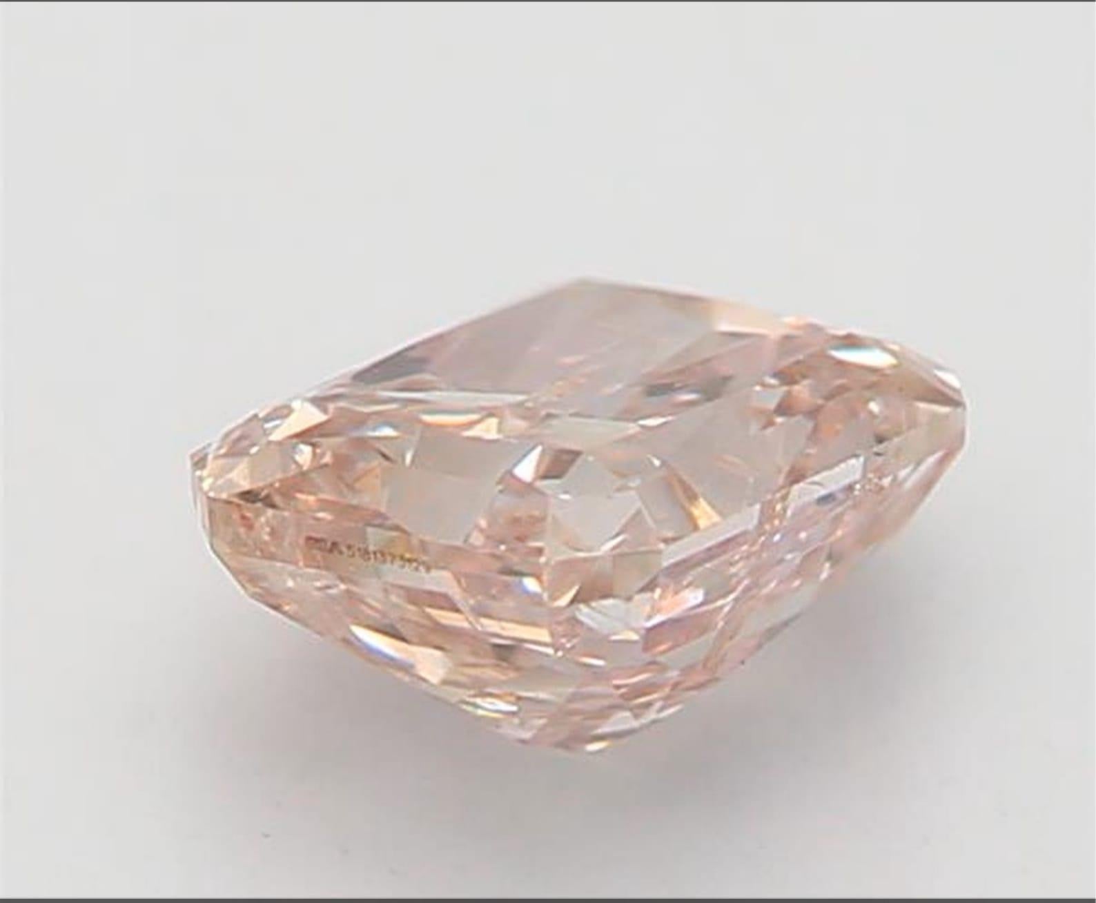 Women's or Men's 0.50 Carat Fancy Brown Pink Radiant Cut Diamond I2 Clarity GIA Certified For Sale